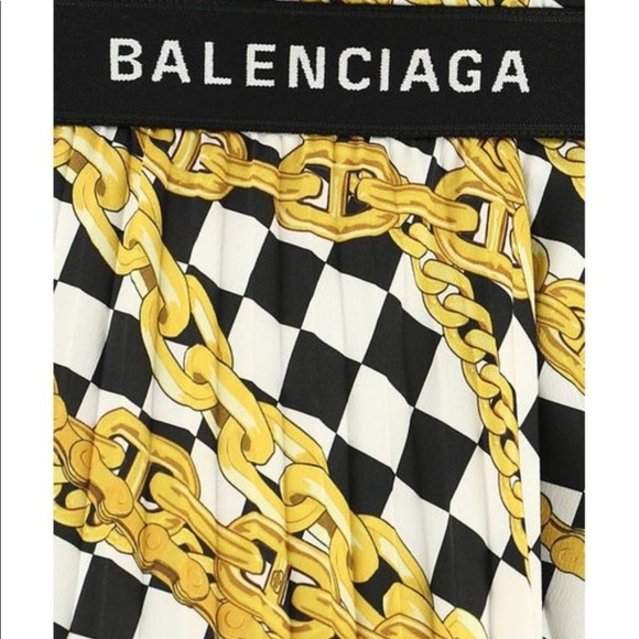 BALENCIAGA Size 34 / XS pleated printed asymmetrical crepe midi skirt - Picture 15 of 15